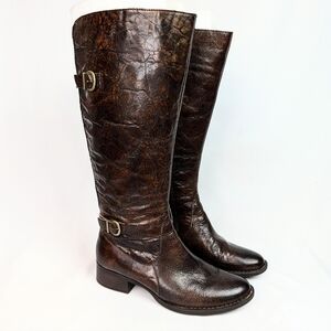 Born Gibb Tan Calf Leather Riding Equestrian Tall Boots